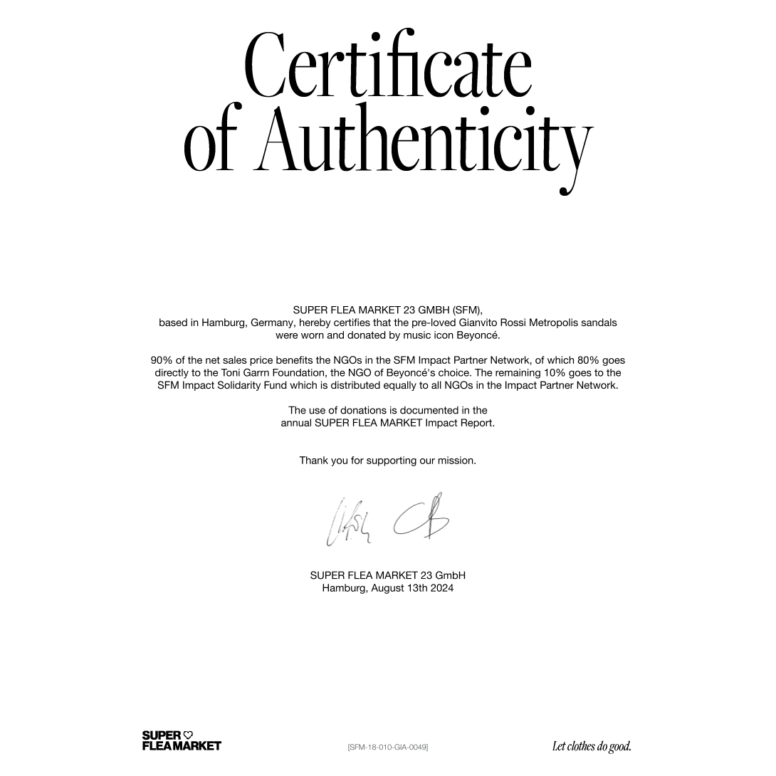 SFM  Certificate of Authenticity_Beyonce_Gianvito_Rossi